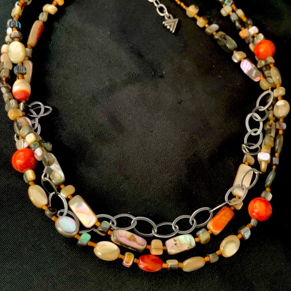 Silpada Jewelry - SILPADA Sterling Silver, Three Strand Fiesta
Fun Coral Abalone Necklace